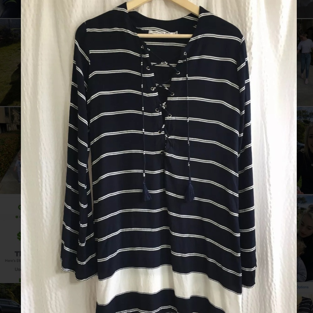 Faithfull the Brand Navy & White dress